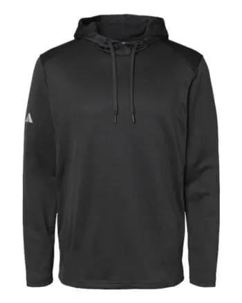 Adidas-Textured Mixed Media Hooded Sweatshirt-A530